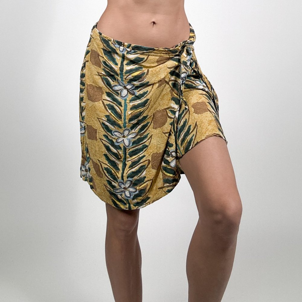 VINTAGE 80'S HAWAIIAN PRINT WRAP SKIRT